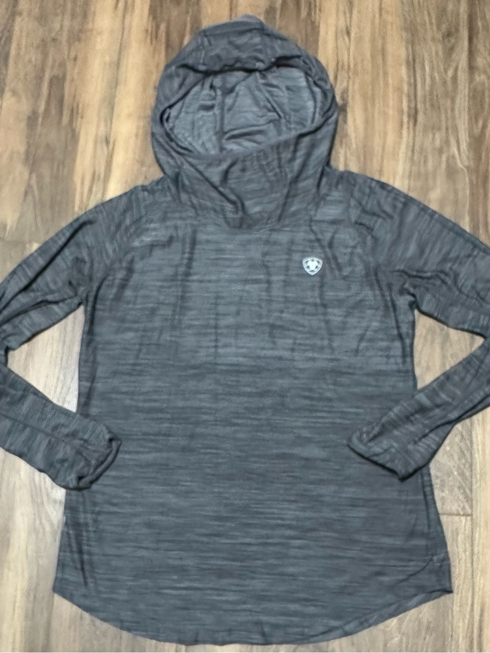 Ariat Tek Laguna Hoodie Women’s Large Gray Performance L Thumb Holes Heatseries